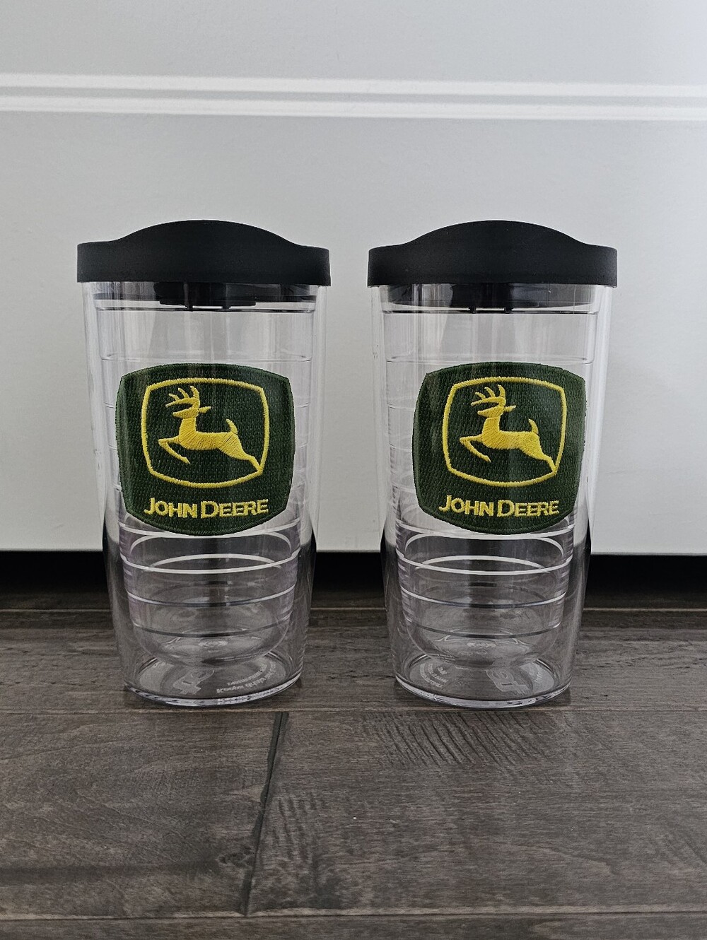 Vintage John Deere Tervis Green & Yellow Tumblers 24 oz - Qty 2